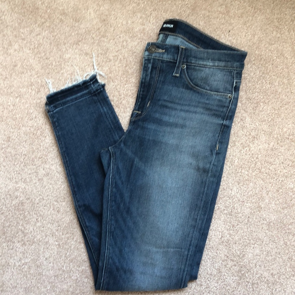 Hudson nico mid rise ankle super skinny w/raw hem